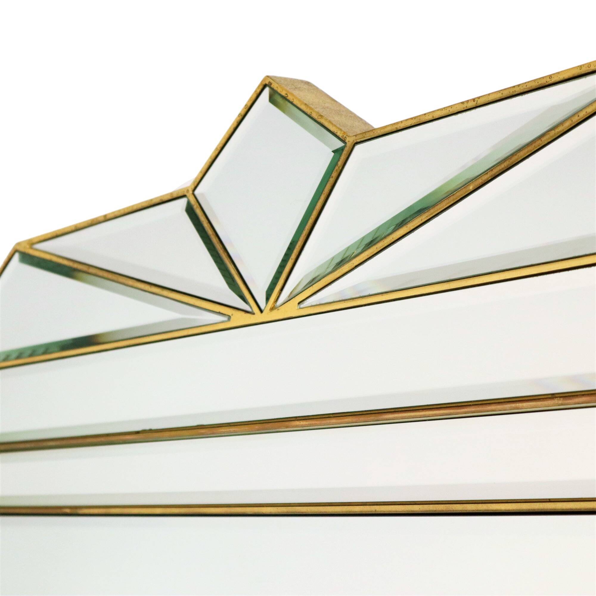 Large Deknudt XL faceted mirror, Hollywood Regency design