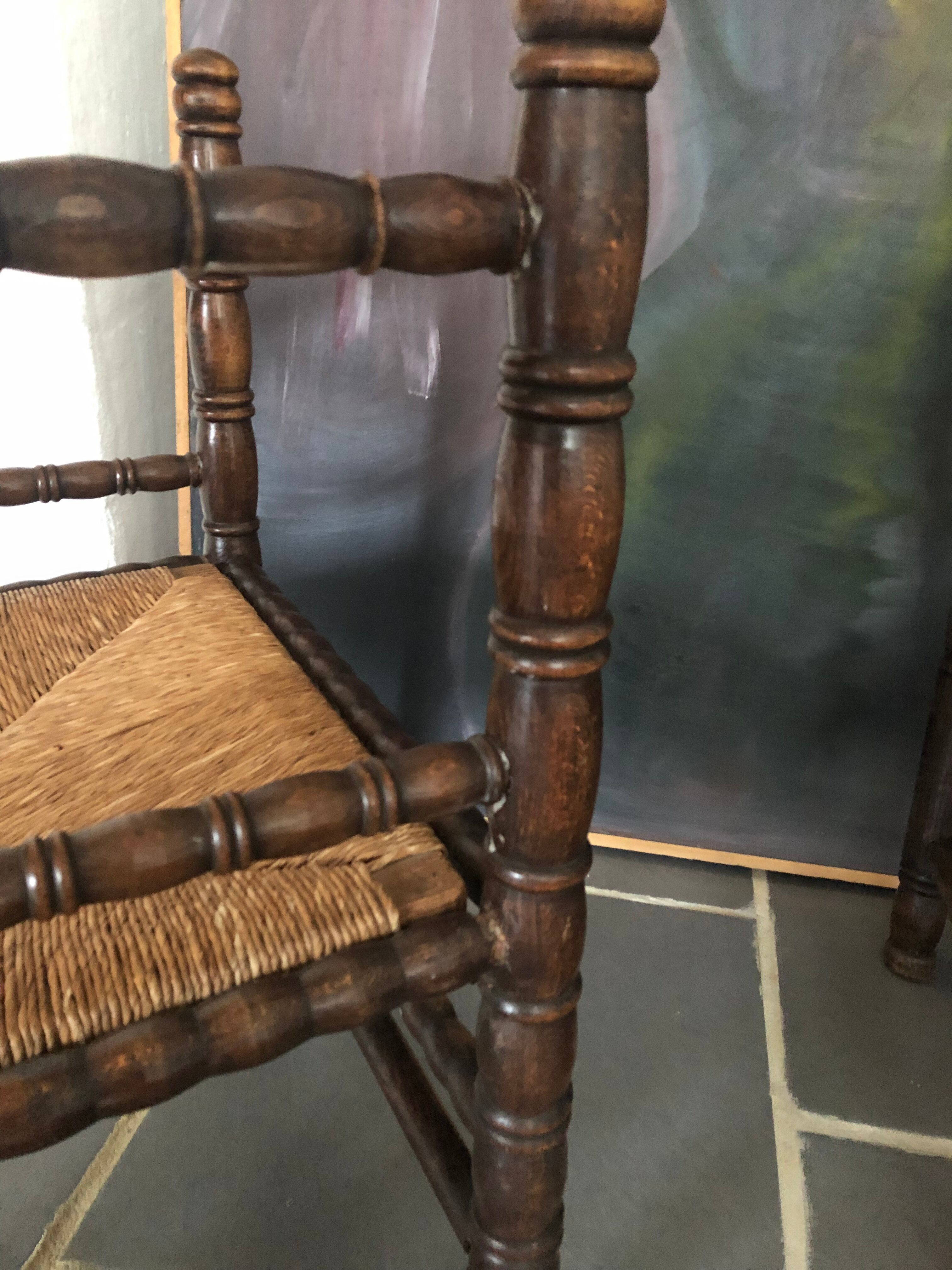 Paire de fauteuils anciens bois tourné