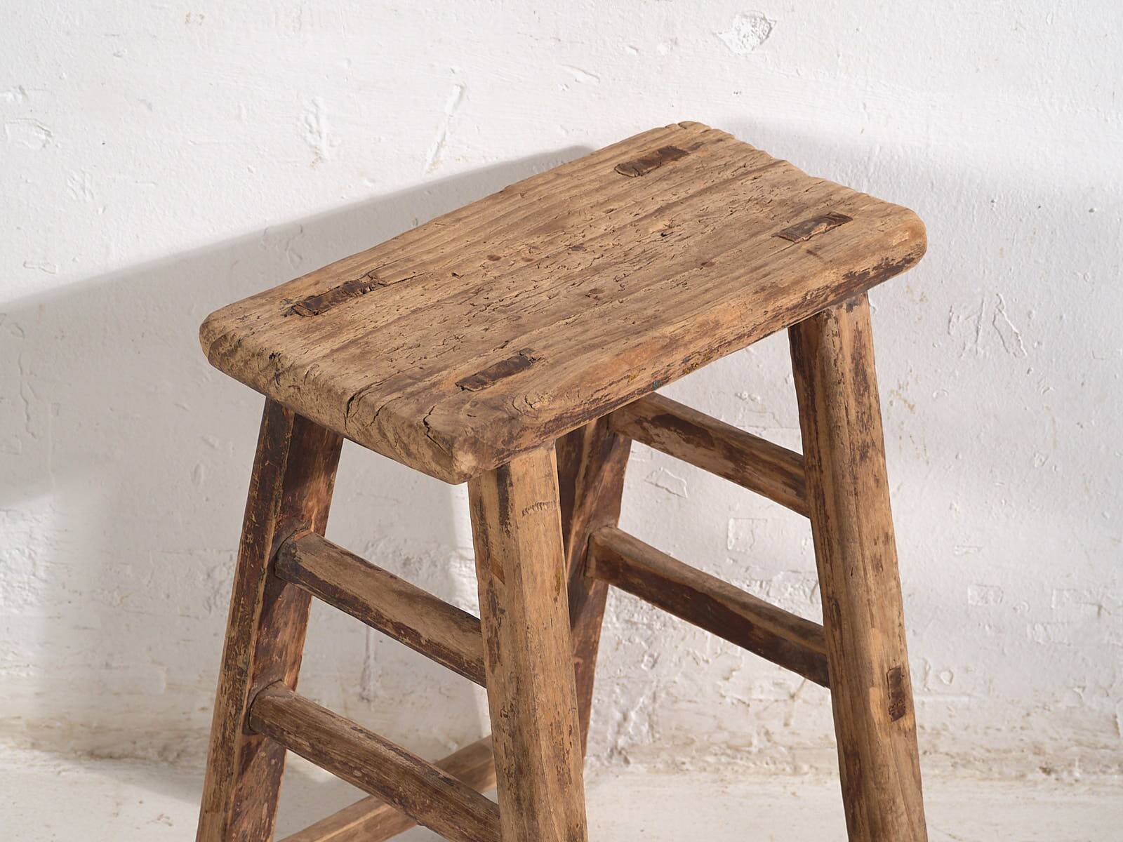 Pair of antique stools for bedside tables (circa 1900). Set of 2 pieces