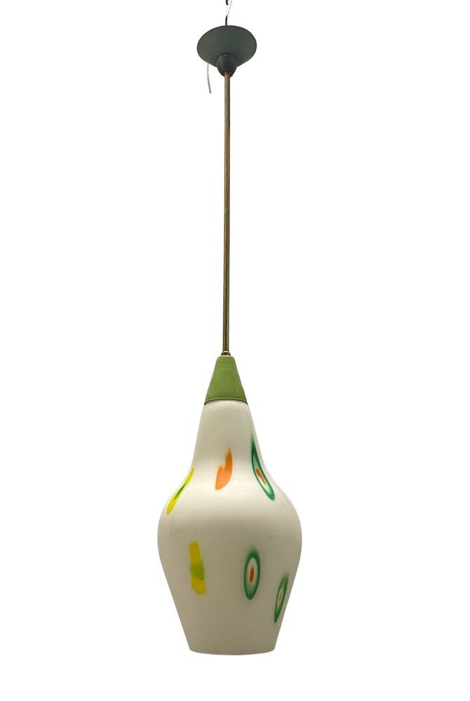 Italian opaline glass light pendant, 1950s