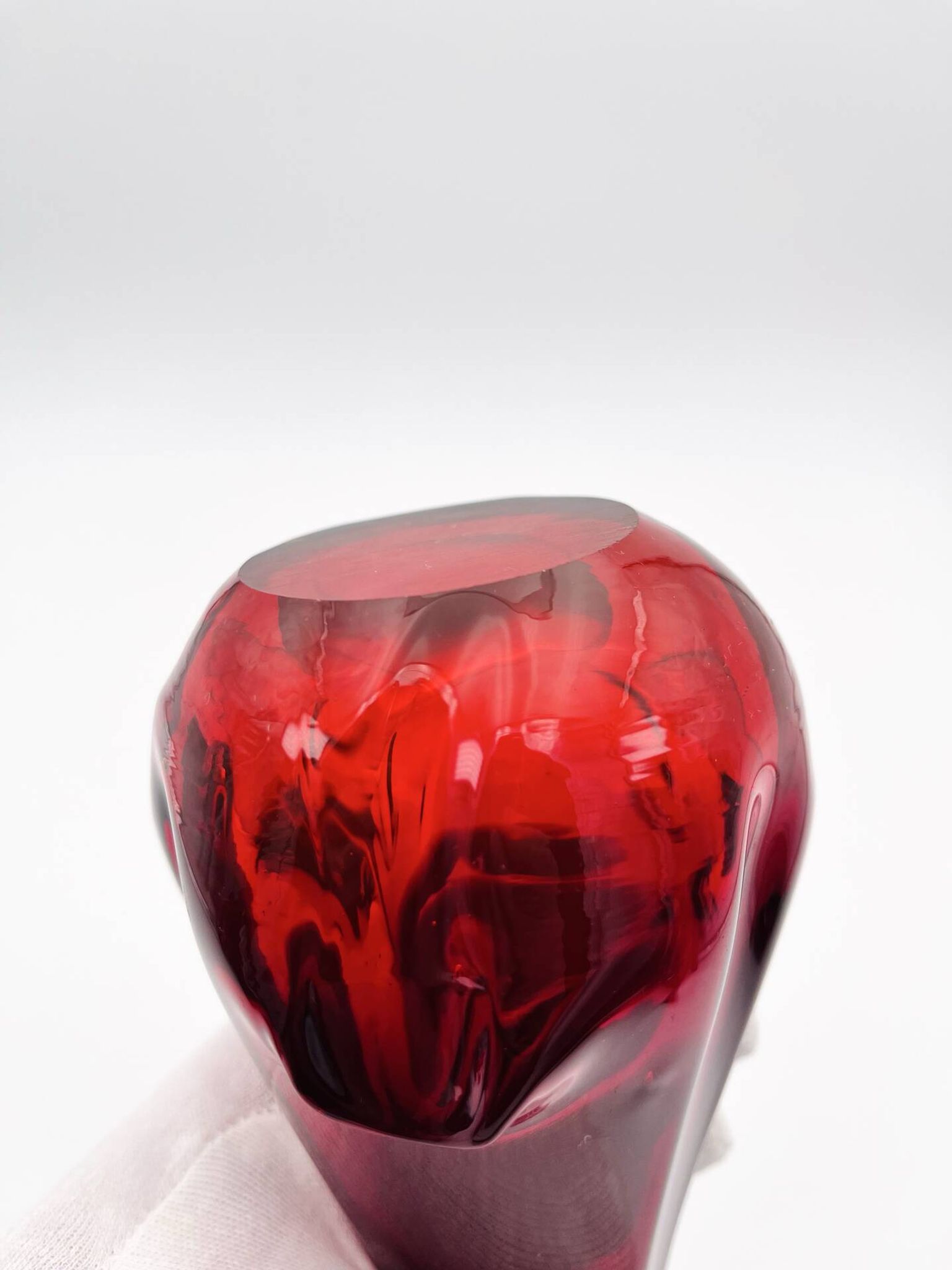 Murano Organic Vase Red Amber 28.5cm 1.1kg