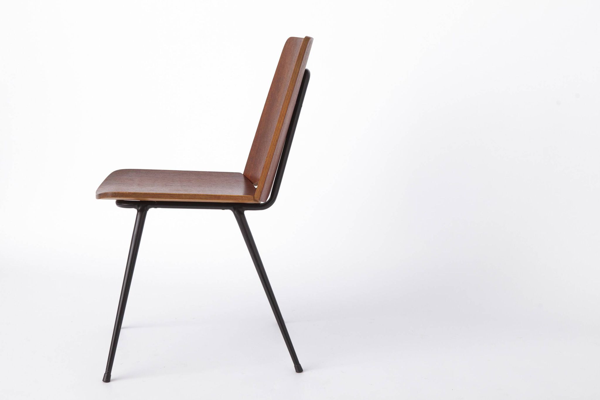 Mid Century Danish Chair 1950s Teak Plywood Chair, Scandinavian Vintage