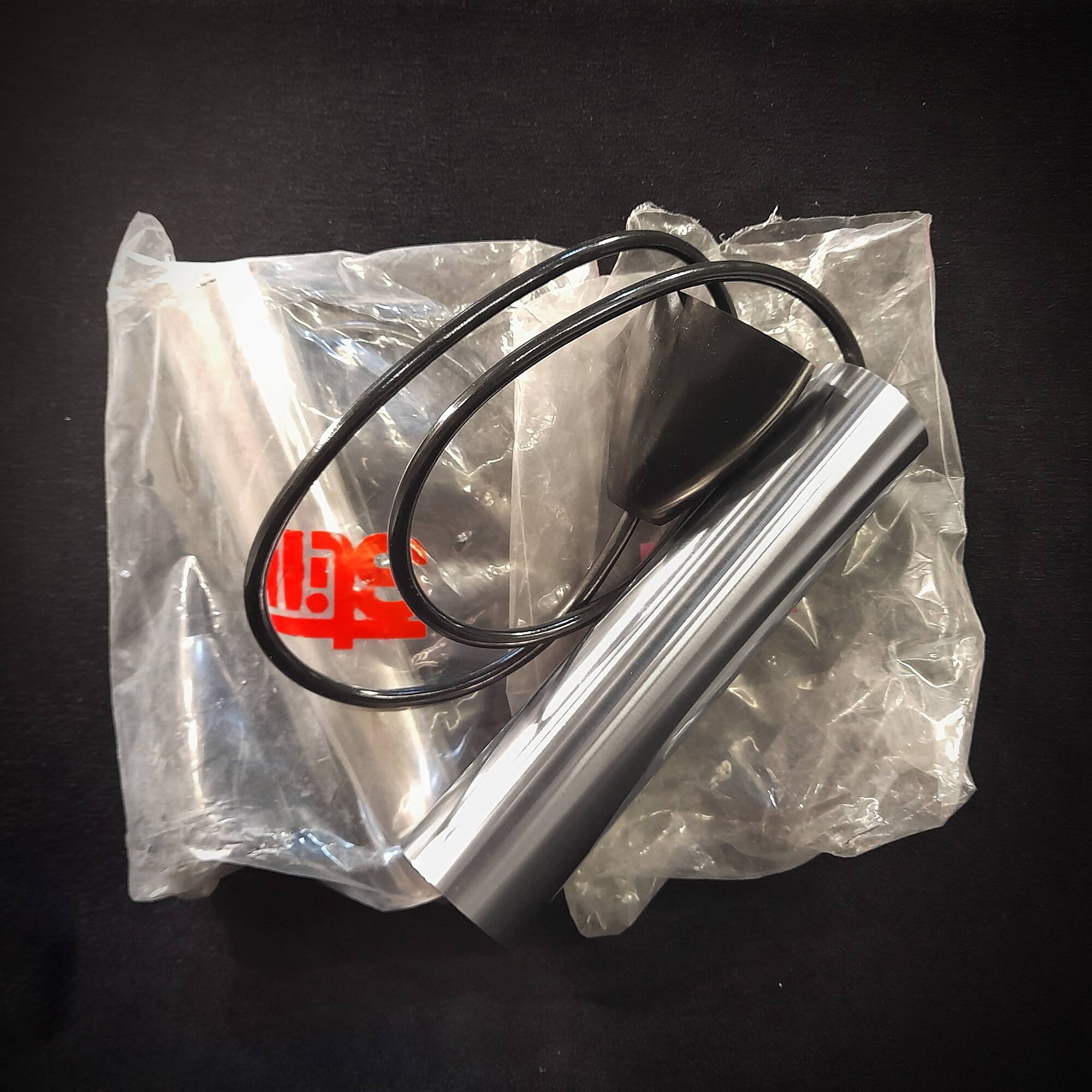 Still brand tube pendant light in polished stainless steel, 1970s, NEW