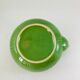 Green earthenware tea set with cabbage pattern, vintage 1970s.