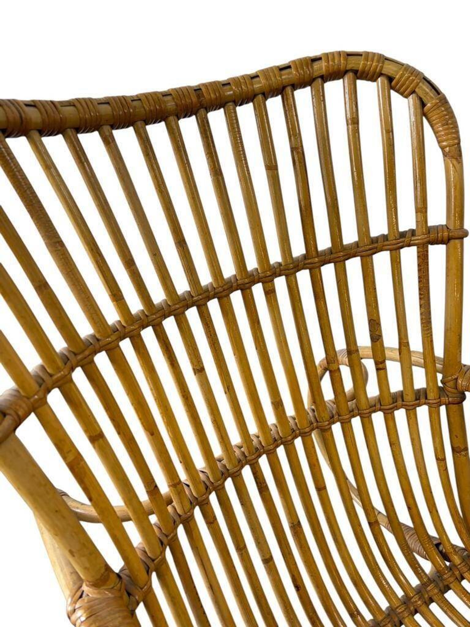 Fauteuil vintage en rotin / fauteuil une place / chaise lounge