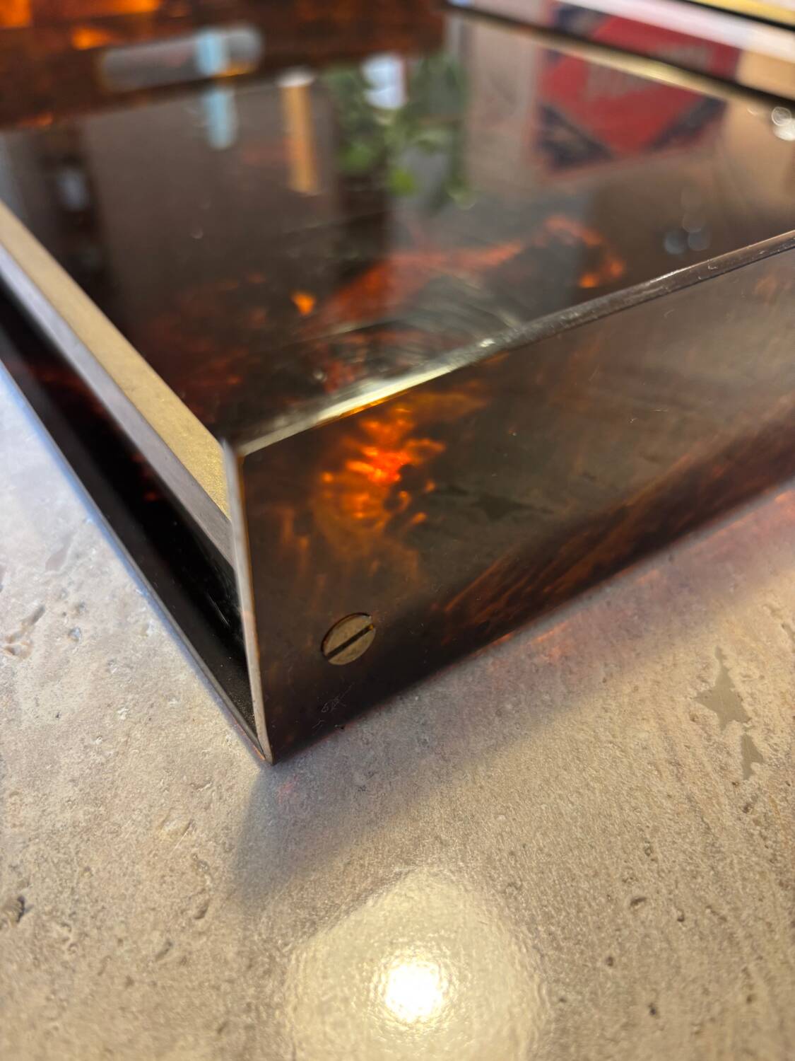 Mercier house tortoiseshell plexiglass plateau