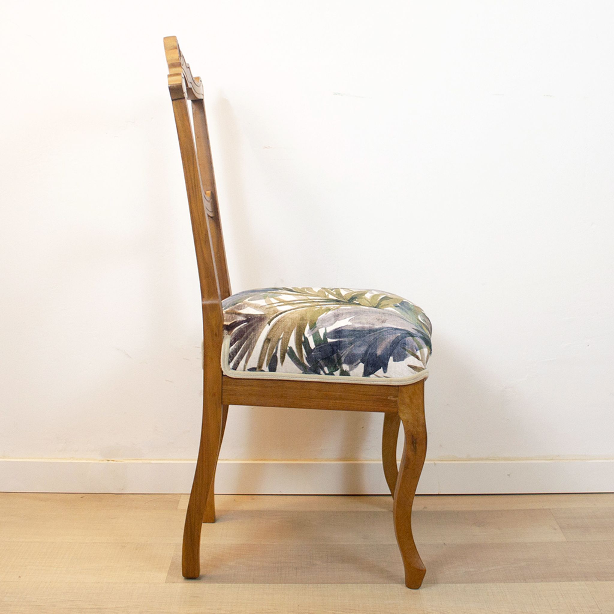 Walnut Alfonsin Era Upholstered Chair, Spain, Circa 1880