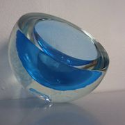 Large Sommerso Murano Glass Bowl by Flavio Poli, 1960s