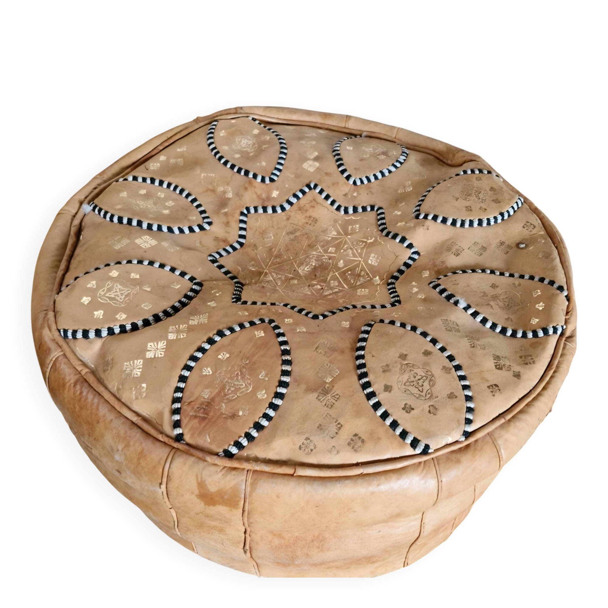 Leather pouf