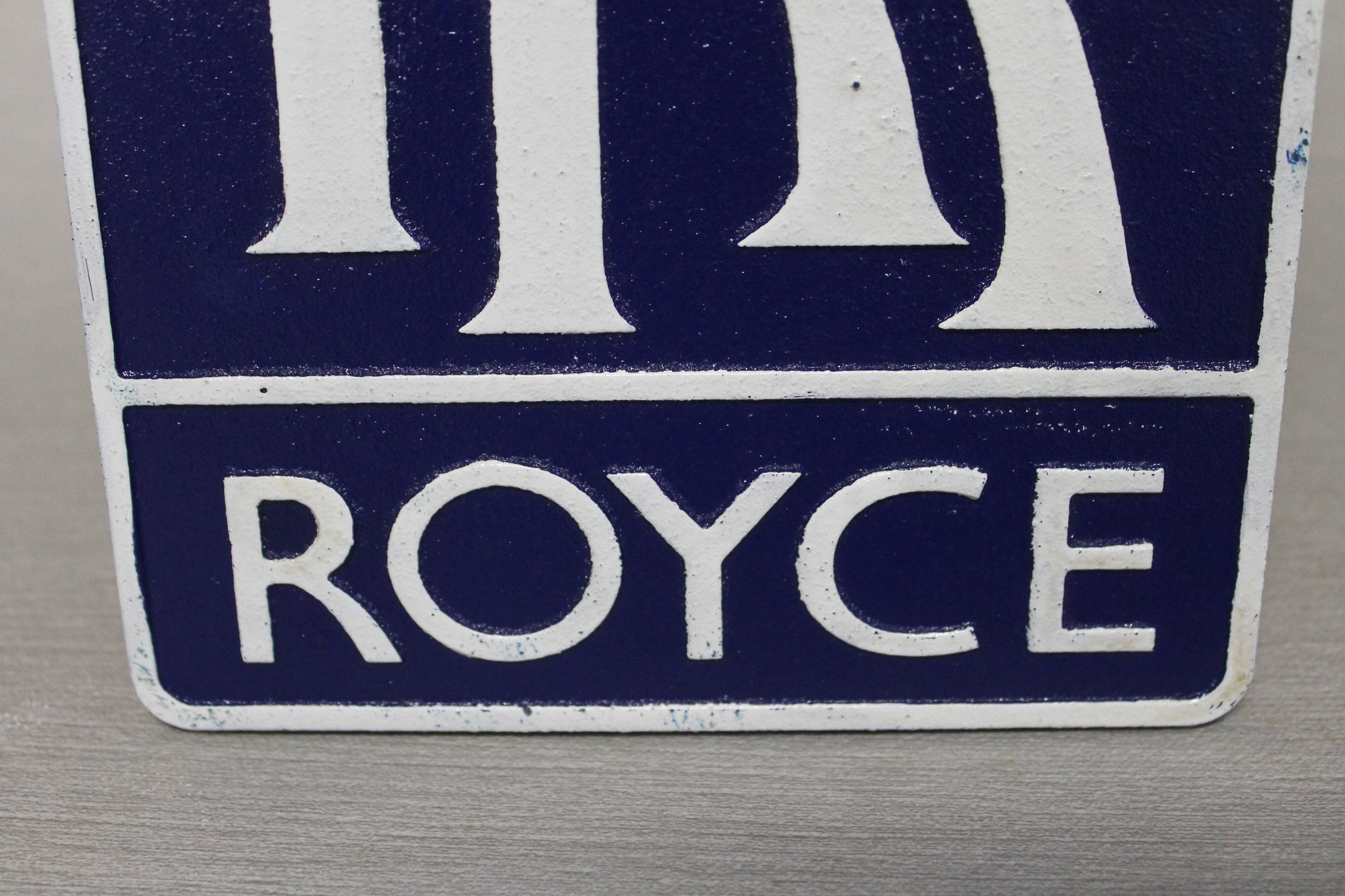 Plaque en fonte - Rolls Royce