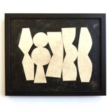 Abstract painting on panel - painting B85 signed Eawy