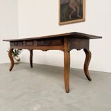 19th century walnut drapery table 2m1