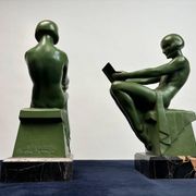 Art Deco Sculptural Bookends by Max Le Verrier, Paris, France, 1925, Set of 2