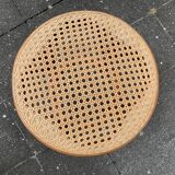 Paire de tabourets cannés en bois courbé