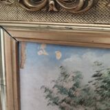 Old oil painting on canvas