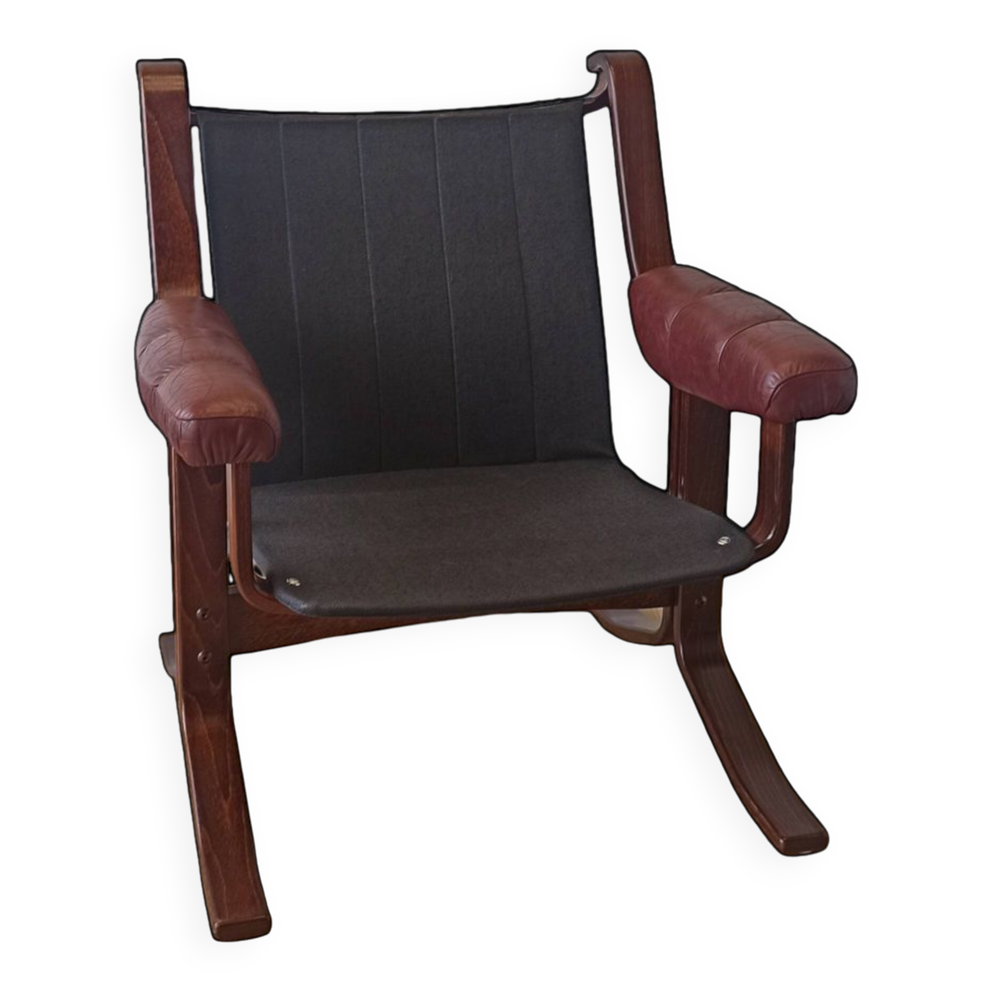 Scandinavian Mid-Century Modern Leather Easy Chair by Ekornes 1970s.