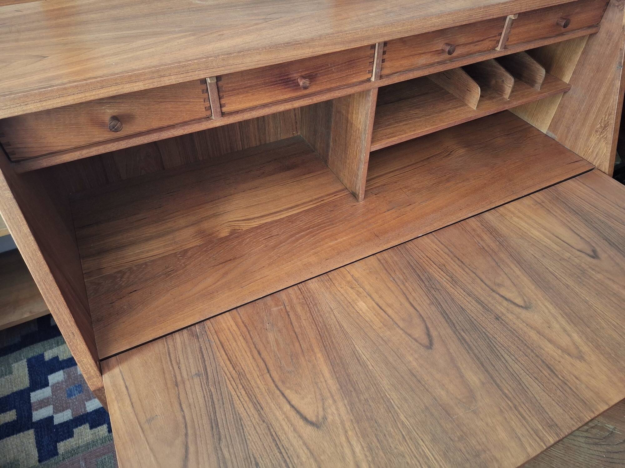 Bernhard Pedersen teak secretaire, Denmark 1960s
