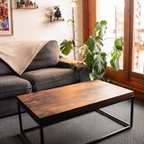 Handcrafted coffee table in solid walnut & epoxy resin – unique piece