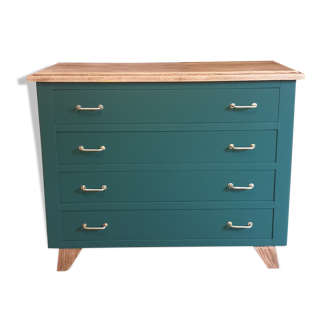 Chest of drawers compass feet in solid wood