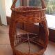 Old vintage bottle rack wicker basket