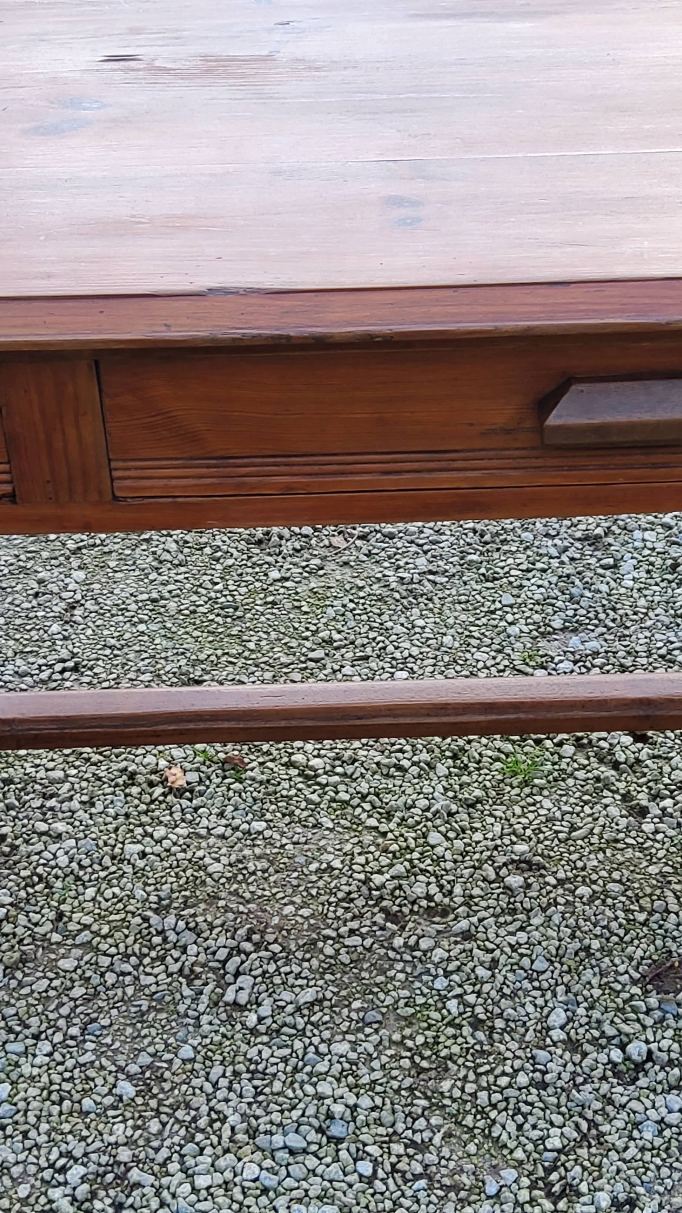 Farm table early 20th century 3 spacer drawers 180cm