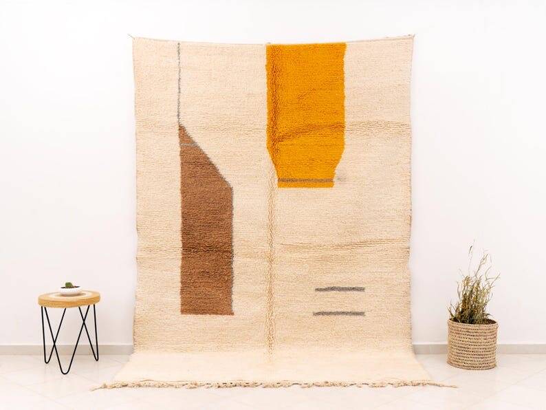 Traditional pure wool rug with colourful patterns, size 1.4/2.6 m.