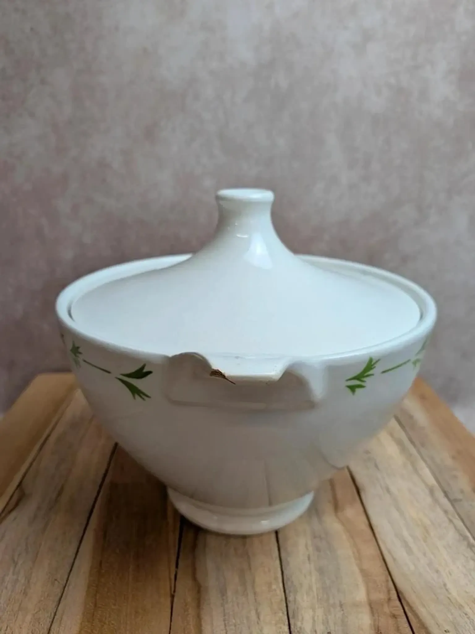Antique ironstone soup tureen Digoin Sarreguemines – Poupette model – Vintage
