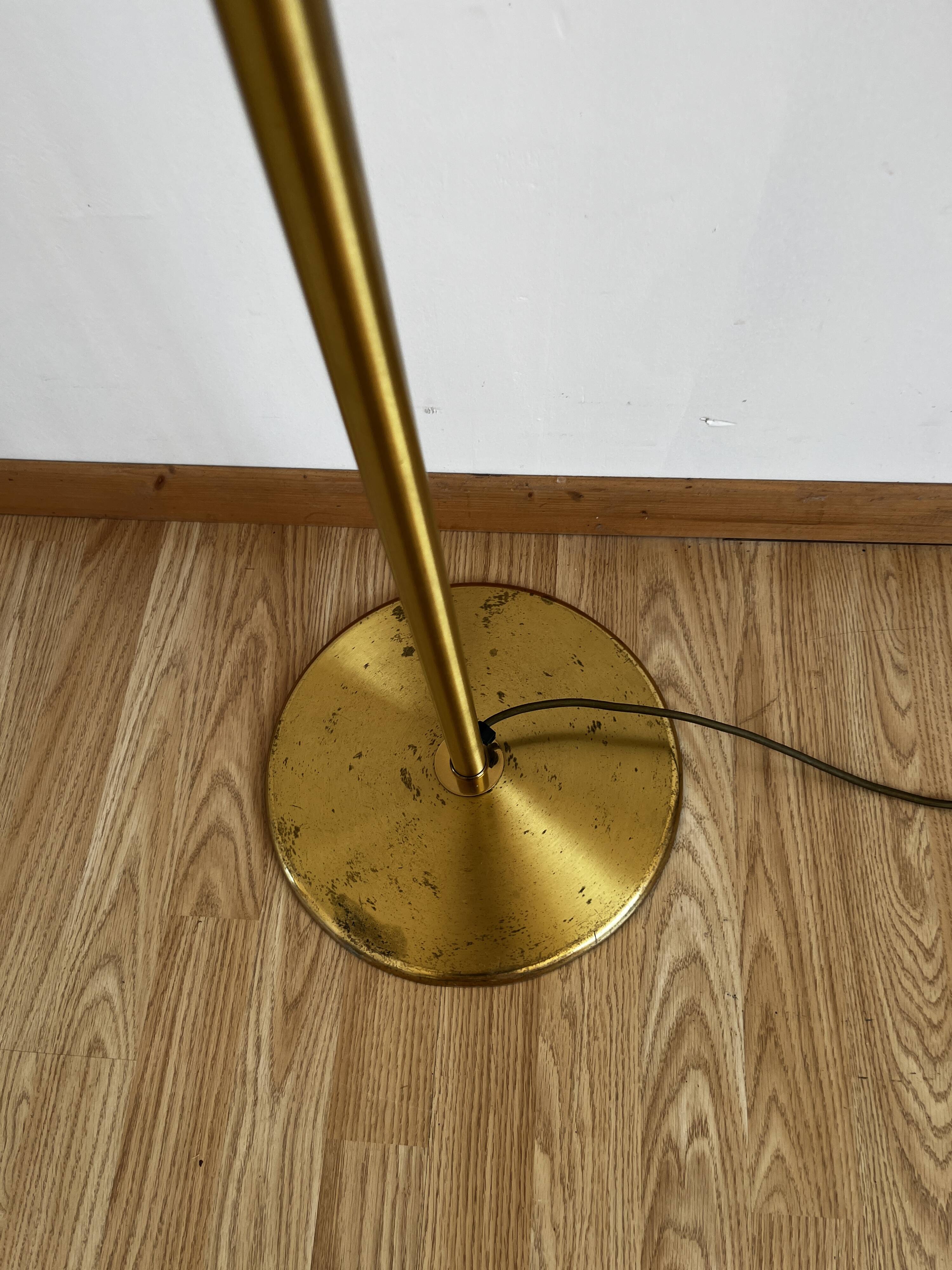 Brass reading floor lamp