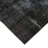 Handmade anatolian vintage 173 cm x 242 cm black patchwork carpet
