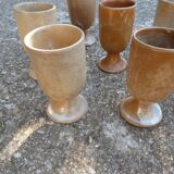 Service mazagrans and decanter in enamelled stoneware.