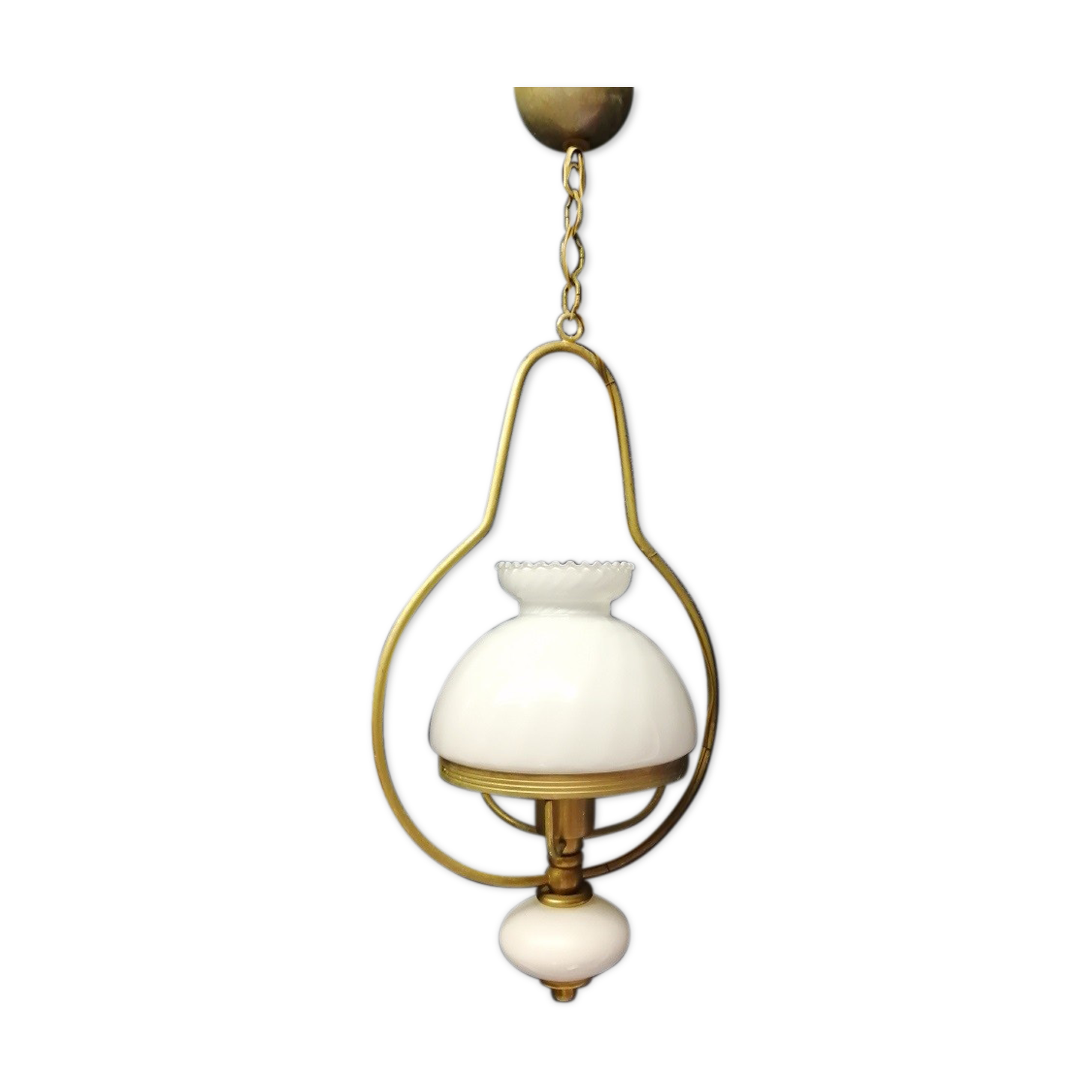 Old opaline vintage lamp chandelier