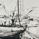 Encre sur papier "Port de pêche" Monogrammée en bas à gauche, André Duculty (1912-1990)