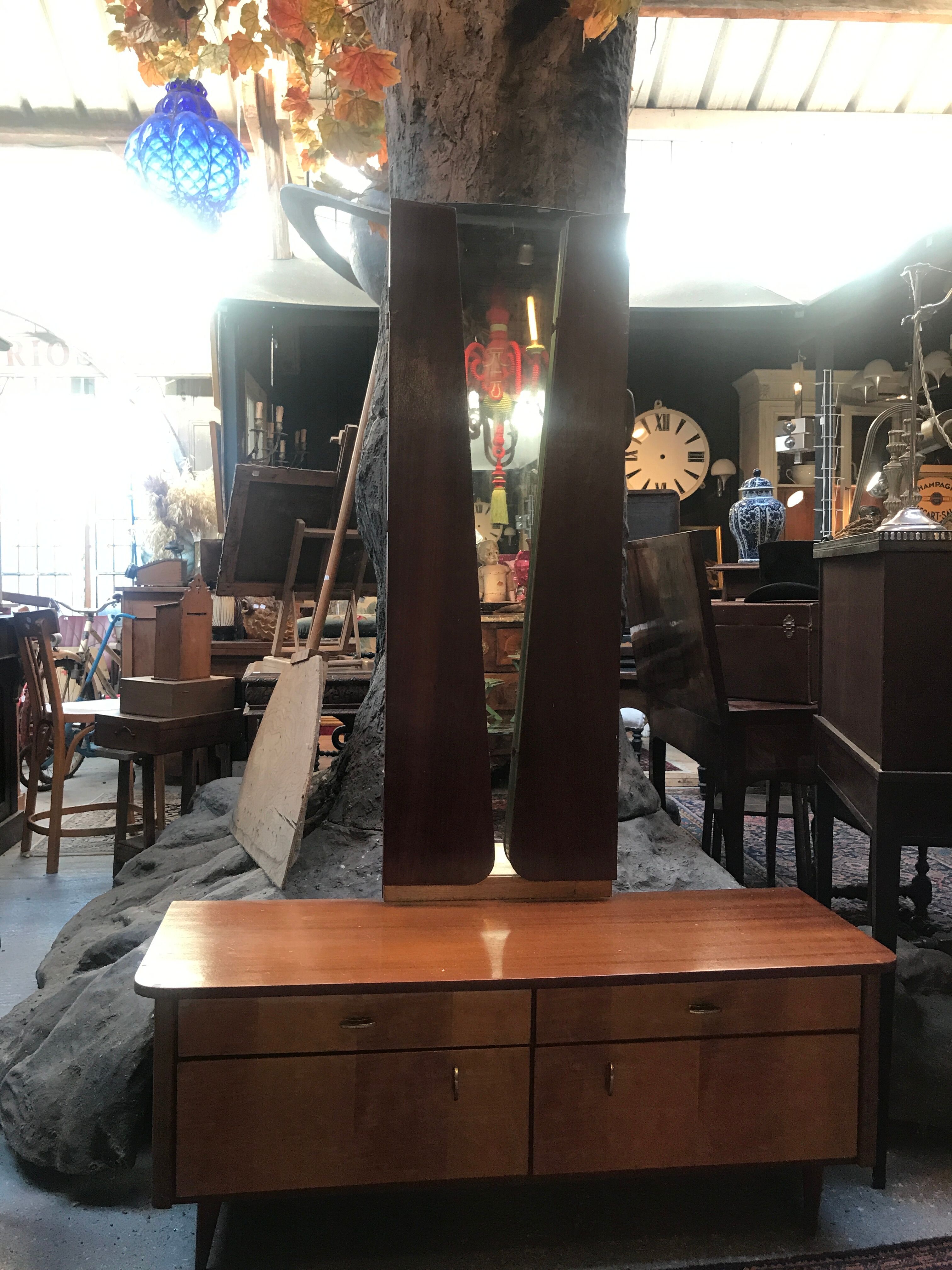 Vintage dressing table 1960 triptych