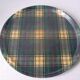 Serving tray round fiberglass 1960s/70s scottish décor tartan