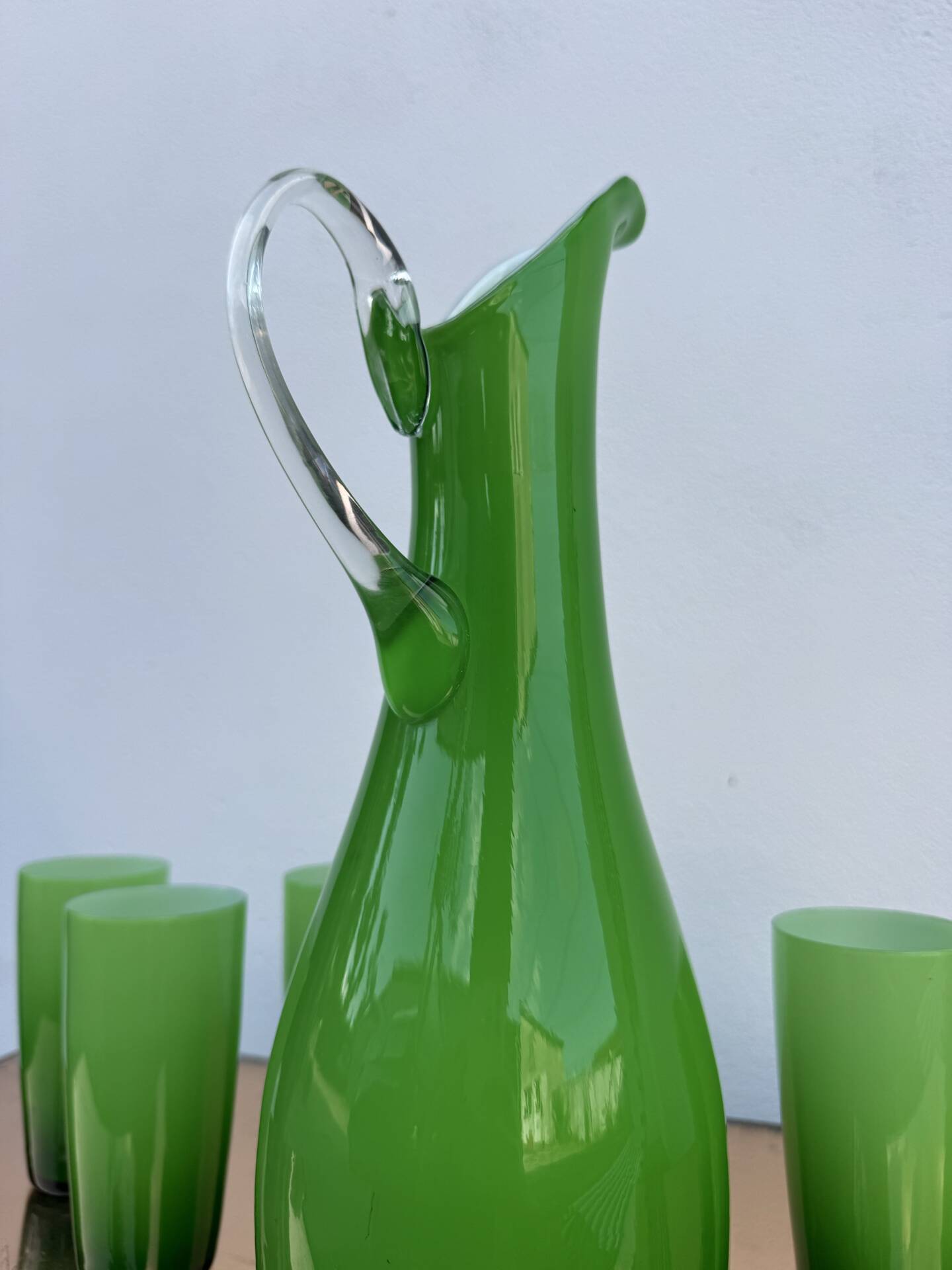 Service of orangeade glass Murano 1960s