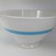 Bol ancien  céramique faïence blanc ruban bleu français des années 50 vintage