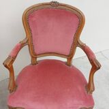 Série de 3 chaises Louis XV en chêne ancienne