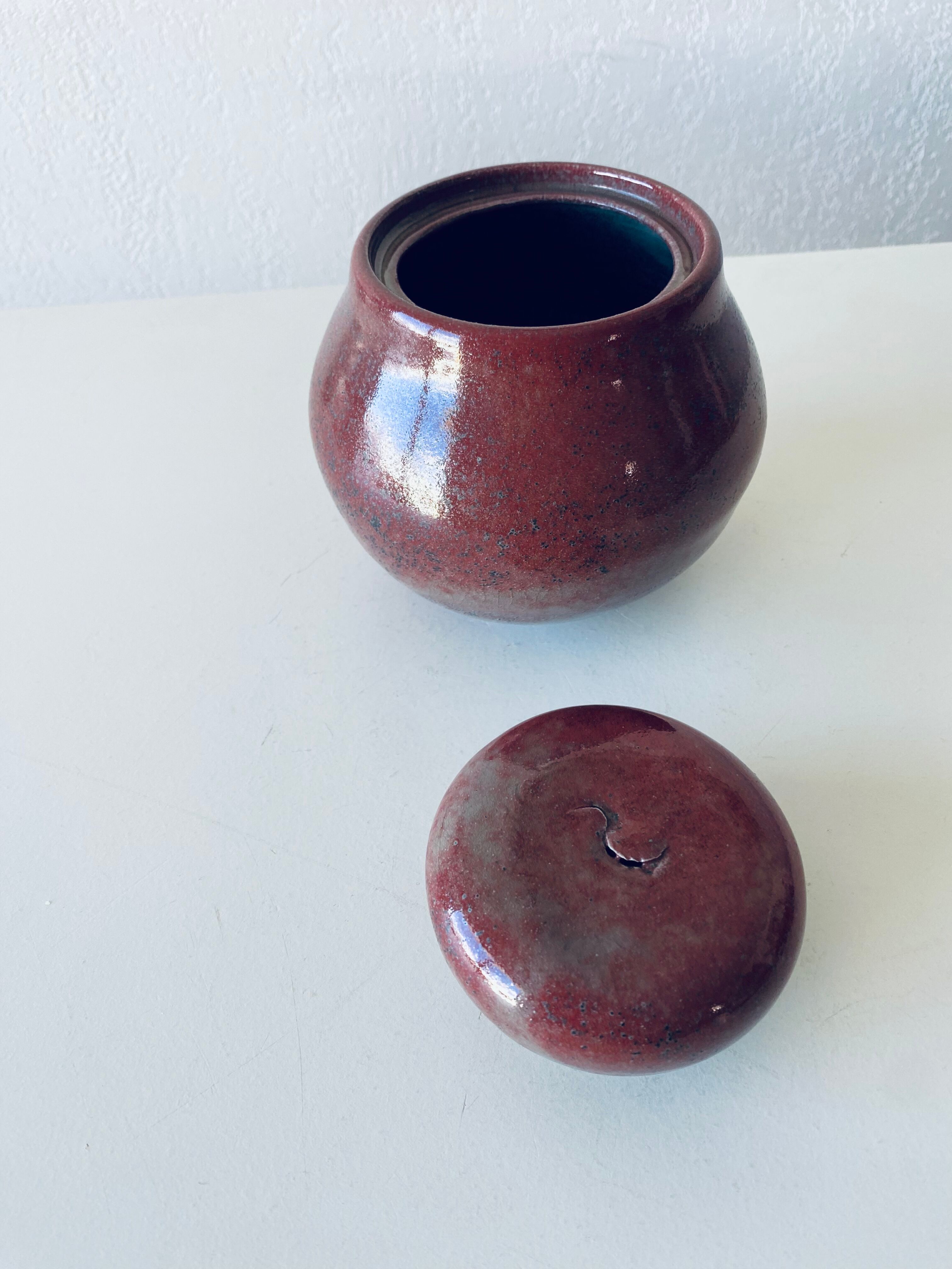 Ceramic candy box signed