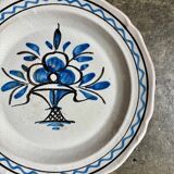 Round dish, black bottom in glazed terracotta