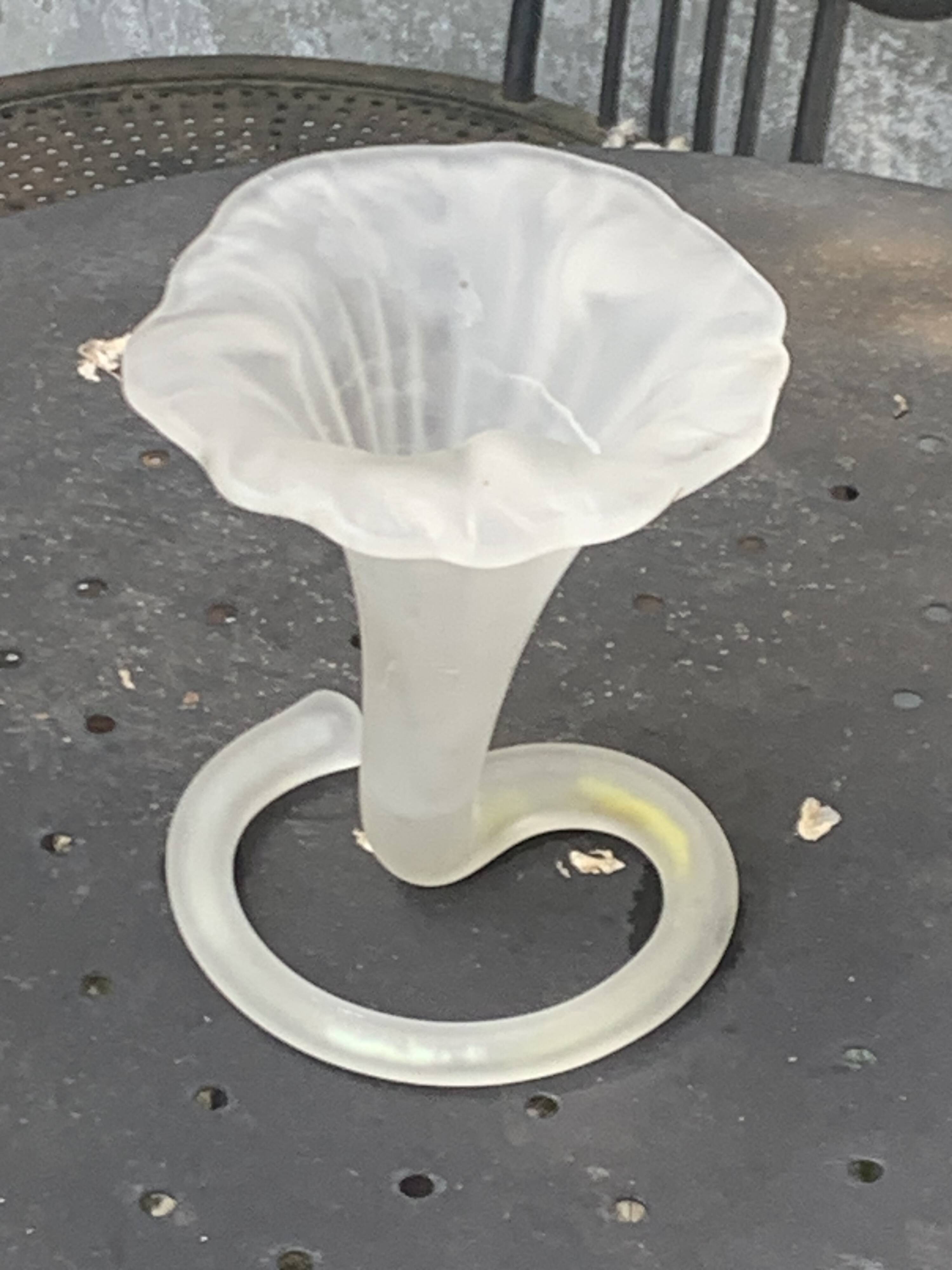 Corolla vase in antique frosted glass