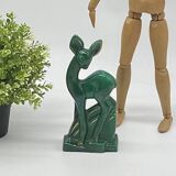 Status / ceramic statuette, doe / fawn, lemanceau art deco