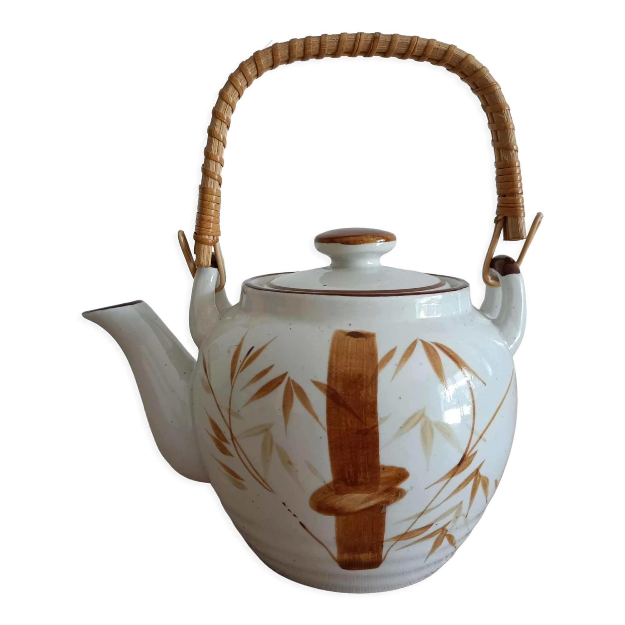Théière de style asiatique anses en bambou