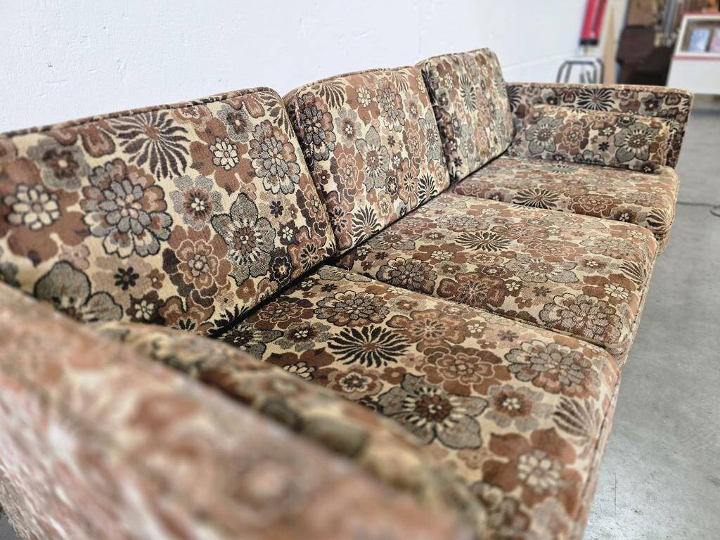 Vintage three-seater folding sofa bed