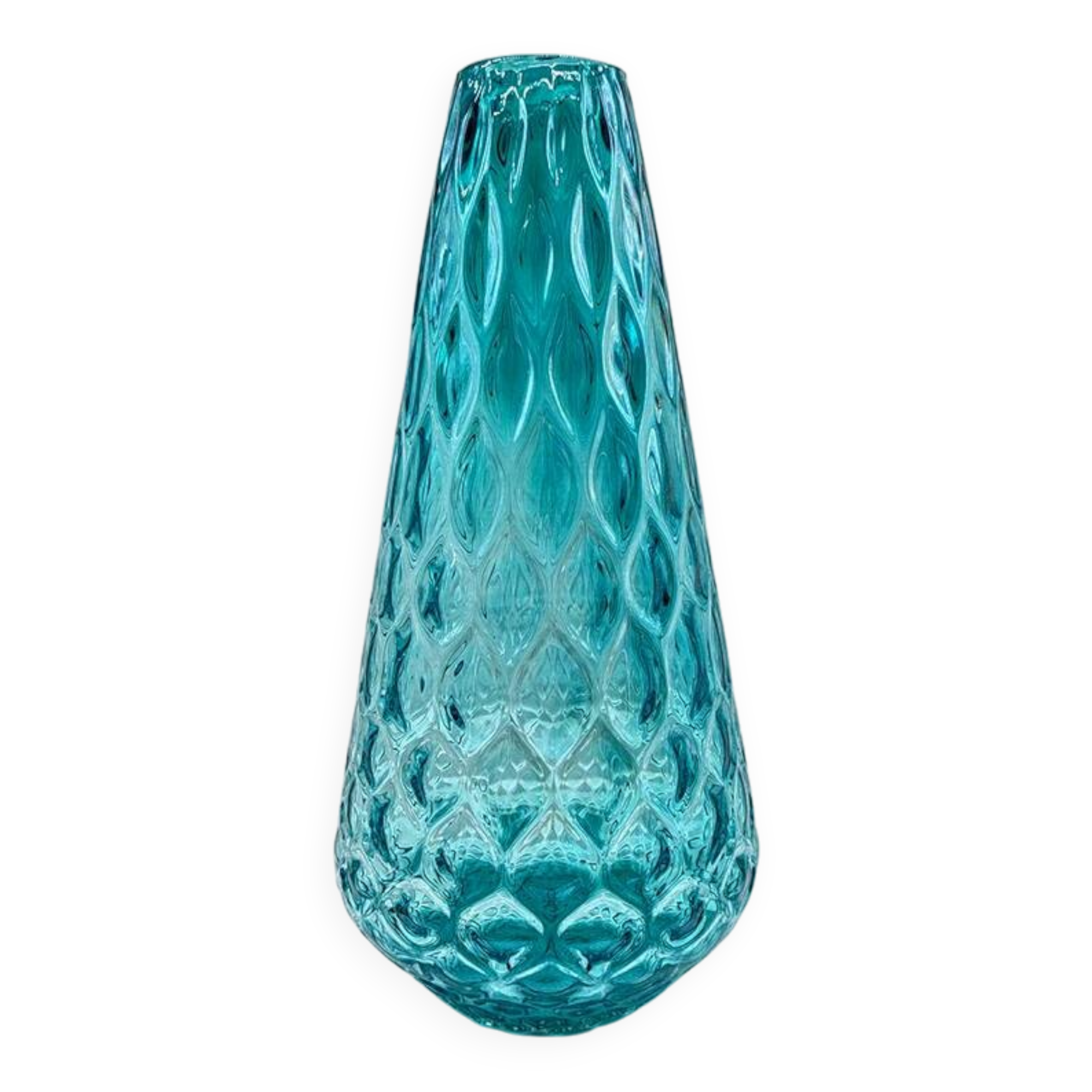 1960s Stunning Vase in Hand Blown Murano Glass. Made in Italy.