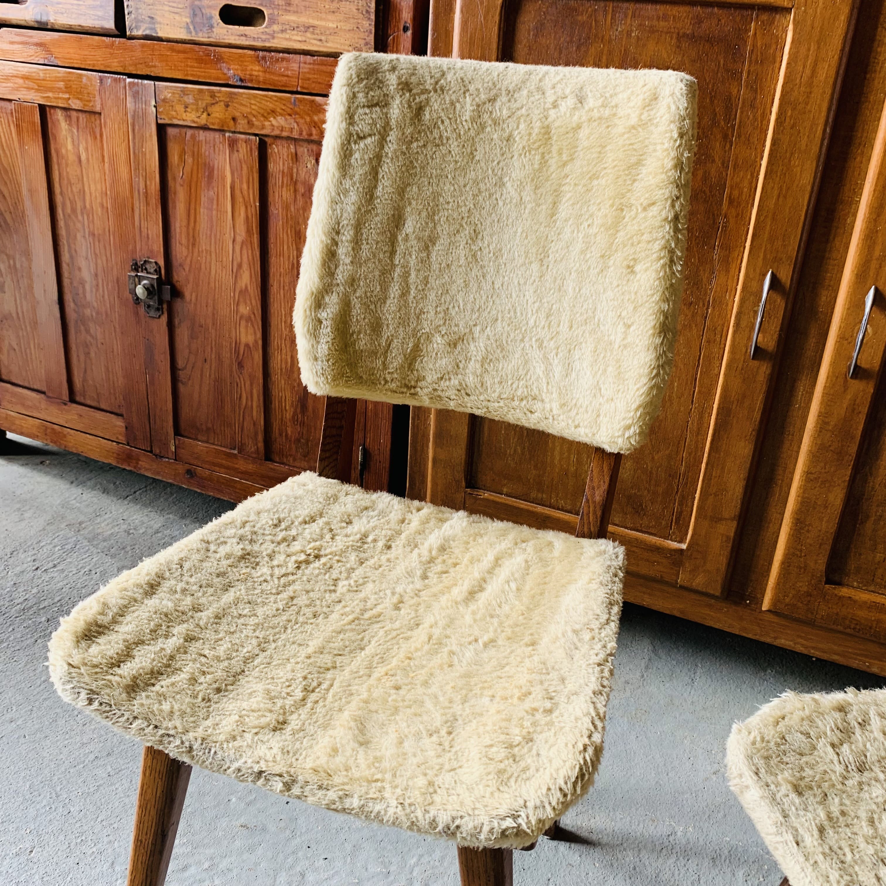 Set of 2 moumoute chairs - wooden structure