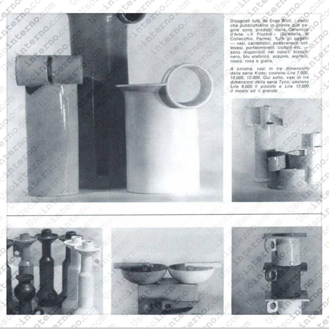 White ceramic vase by Enzo Bioli for Il Picchio, 1970s