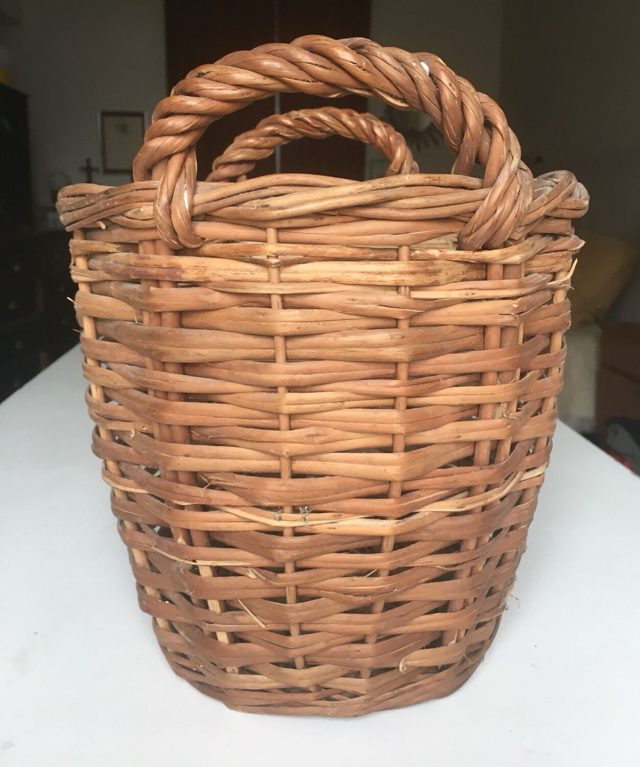 Vintage wicker pot cover