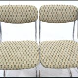 Set of 6 vintage design chairs in chrome metal – 1970s