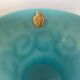 Blue opaline footed bowl vase Italy