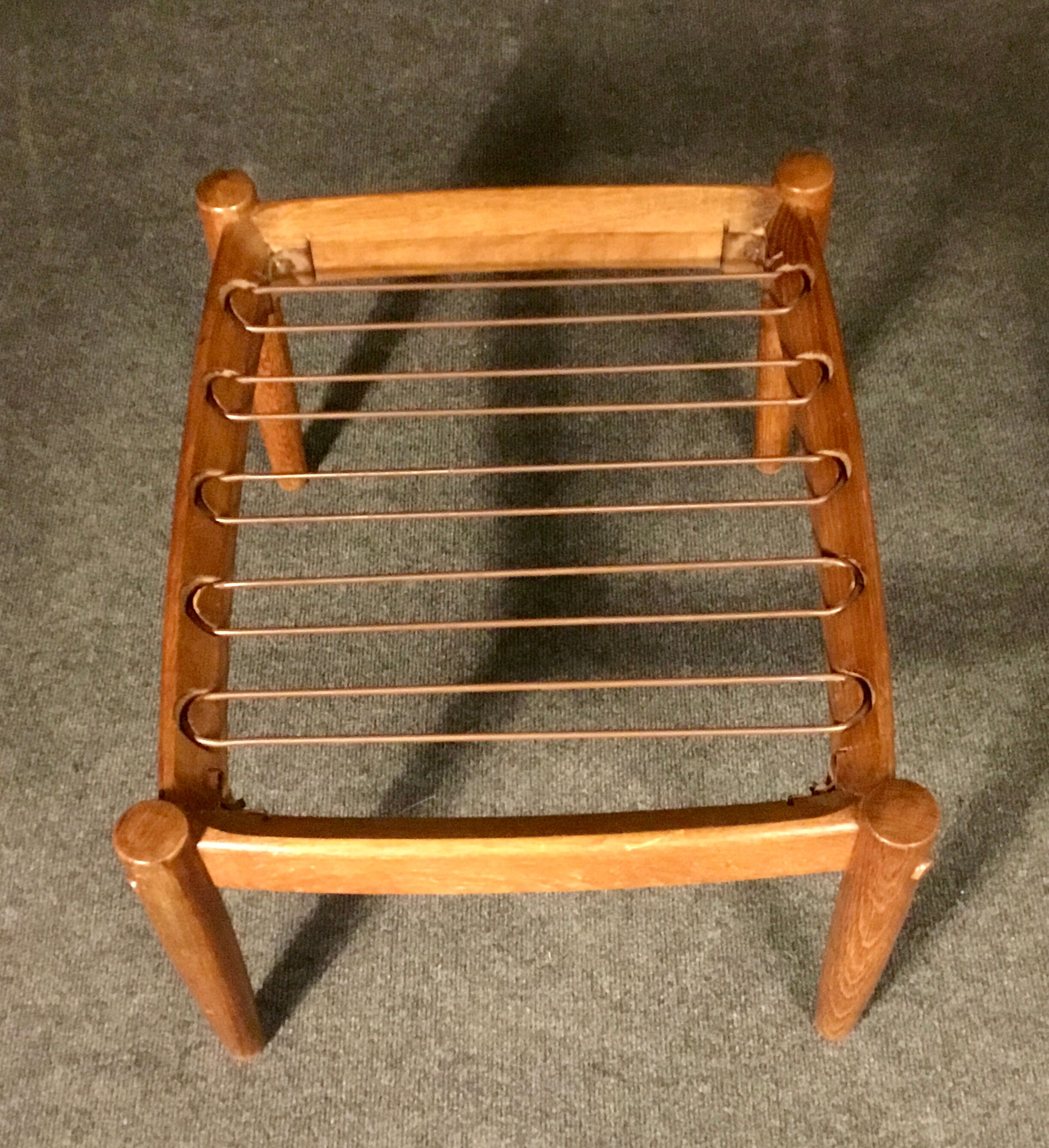 Pair of armchairs and foot rest 20th century